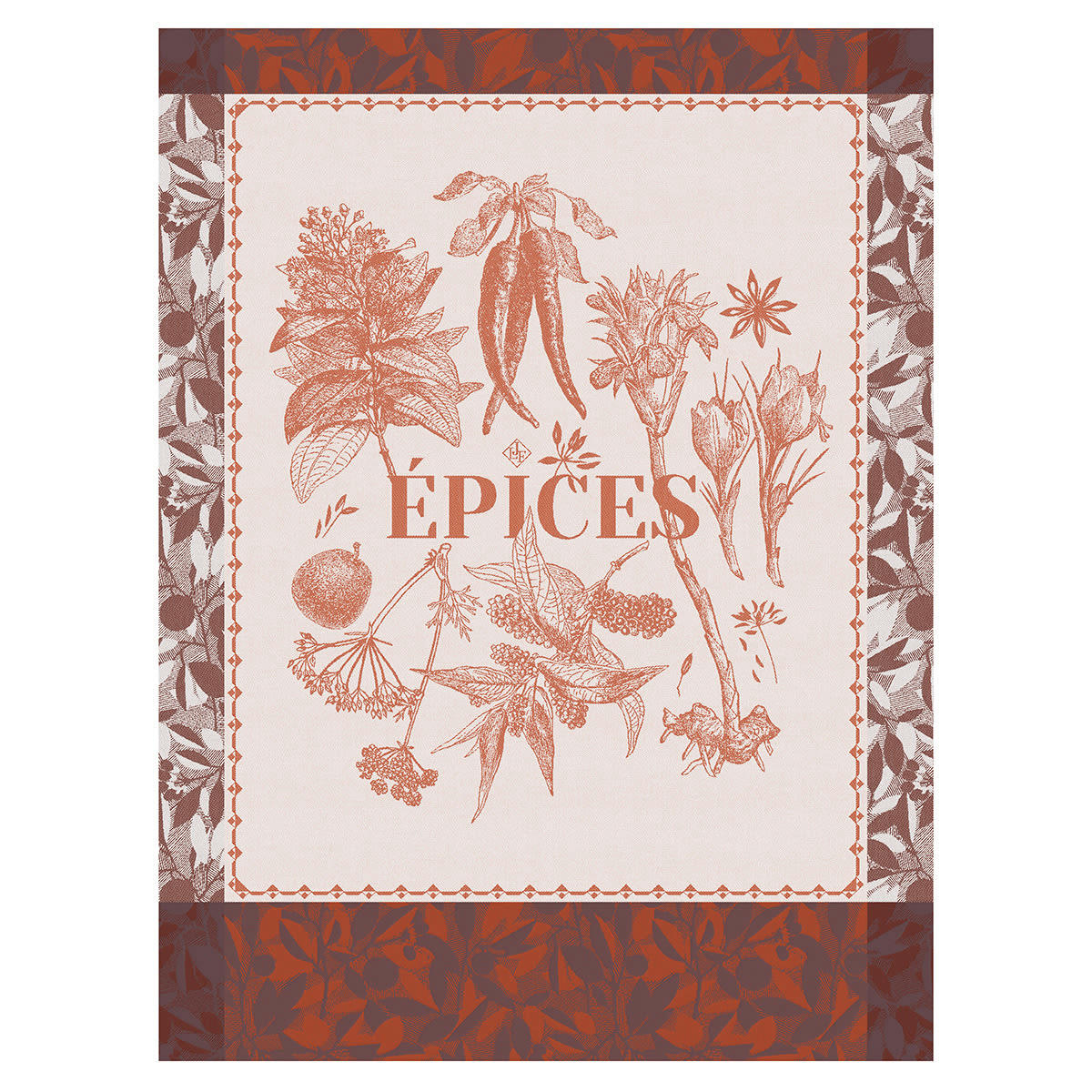 ÉPICES & AROMATES - Torchon en coton piment 60 x 80