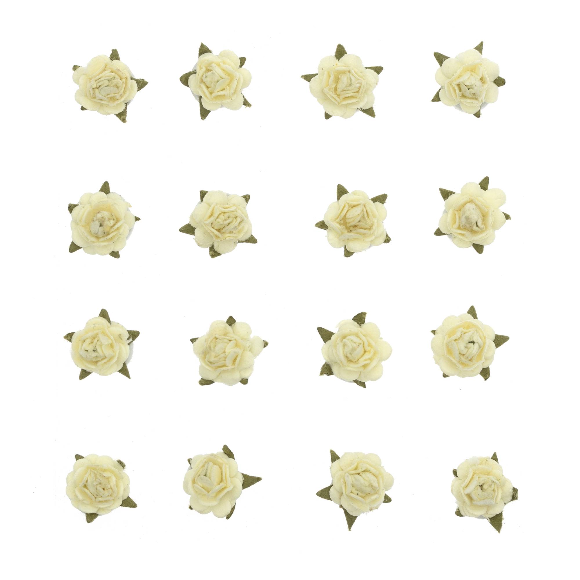 Ivory Pearl Micro Rose Flowers 16 Pack