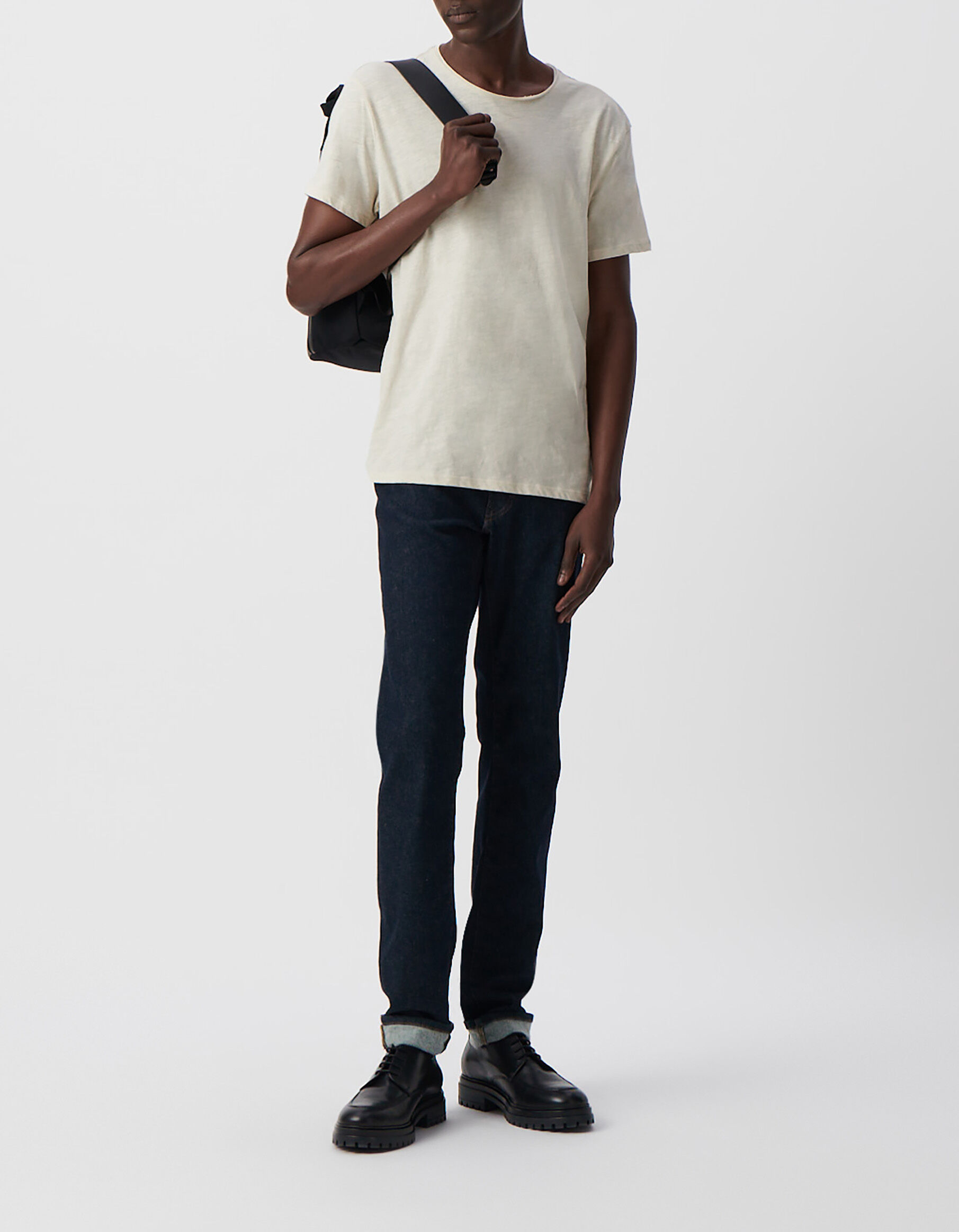 T-shirt L'Essentiel stuck coton bio col rond Homme
