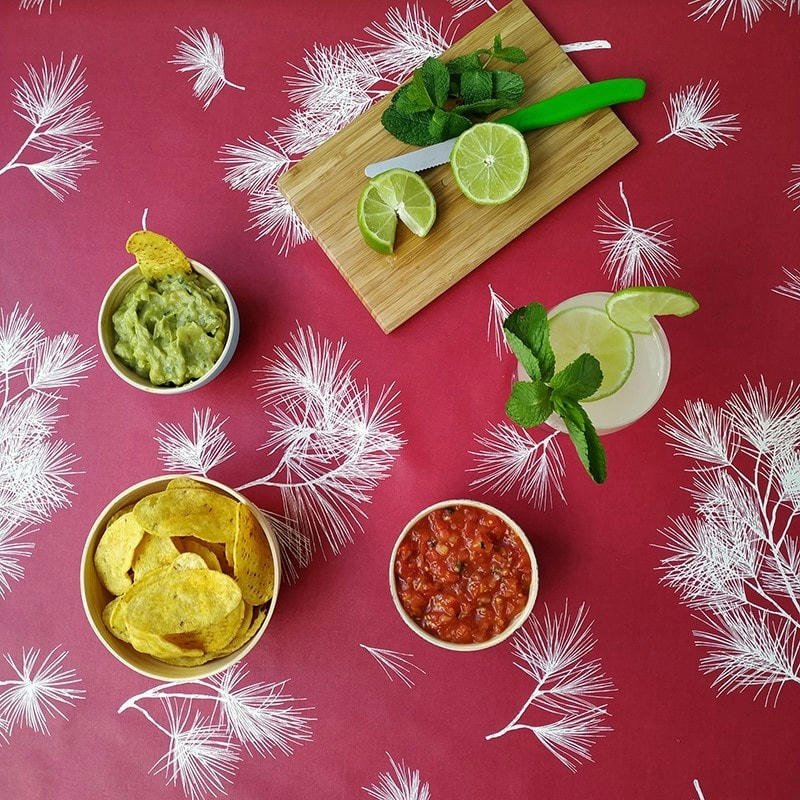 PIN - Nappe enduite carrée 120 x 120 cm rouge