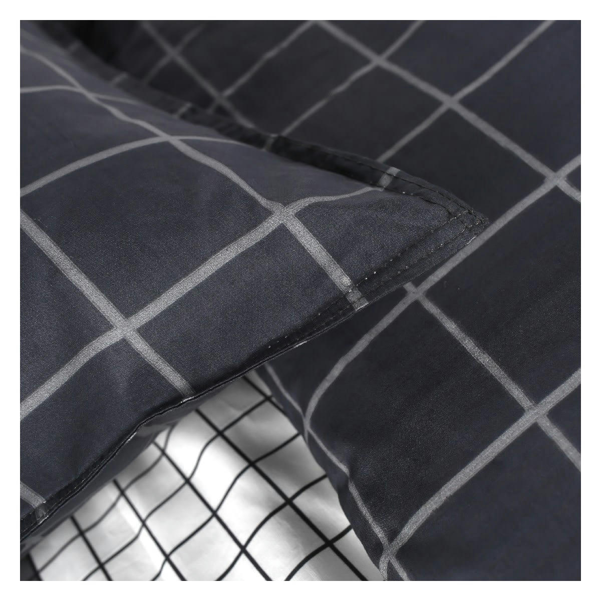 SUNSHINE ELIE - Parure de lit 2 personnes imprimé en Coton Noir 240x260 cm