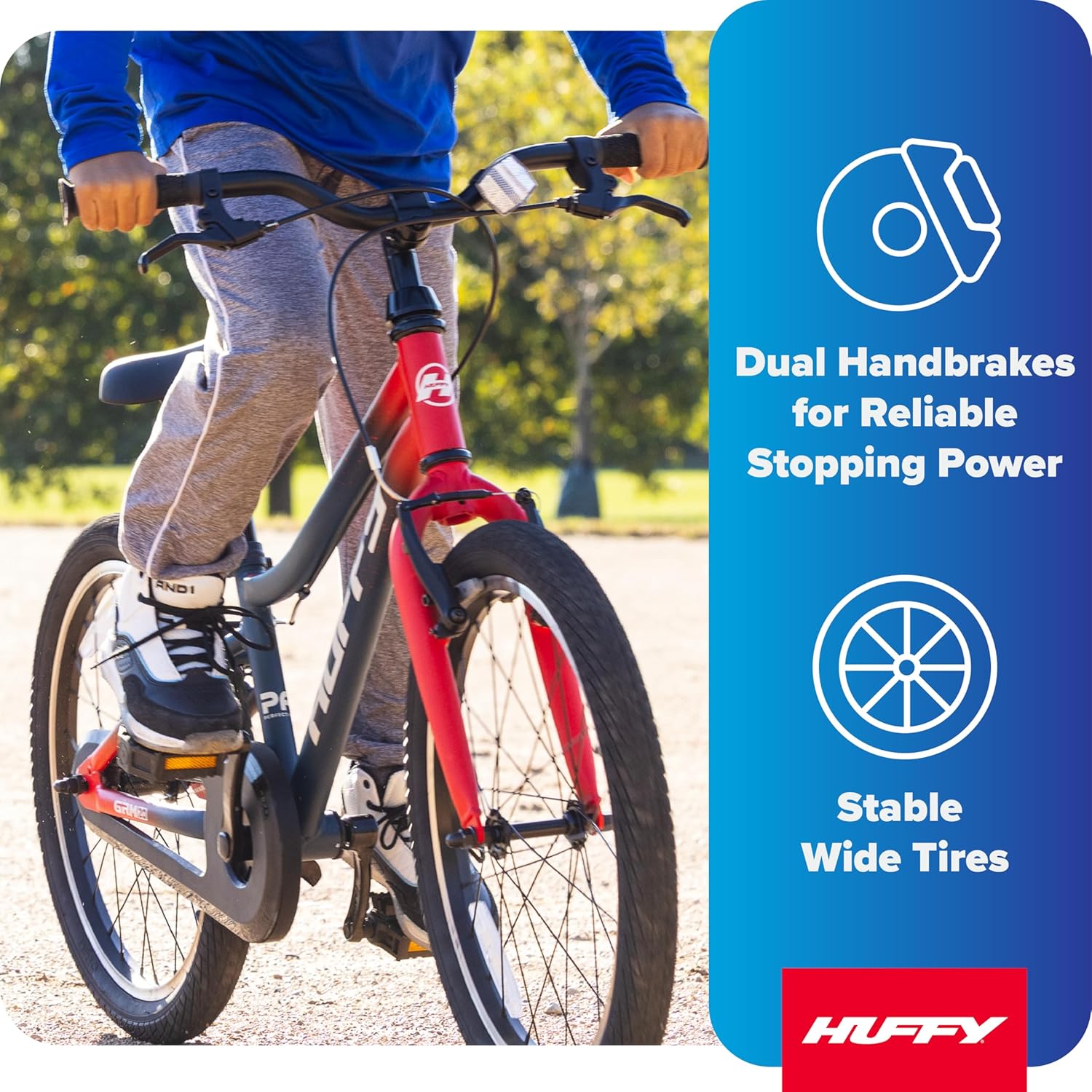 Huffy GRM Kids’ Bike, 12”/16”/20”/24”, Dual/Triple Brakes, Multi-Mode Learning & Parent Assist Handle on 12”/16”, Rider Fit Range Across Sizes: 33”–58”, Memory Foam Saddle, Multiple Color Options