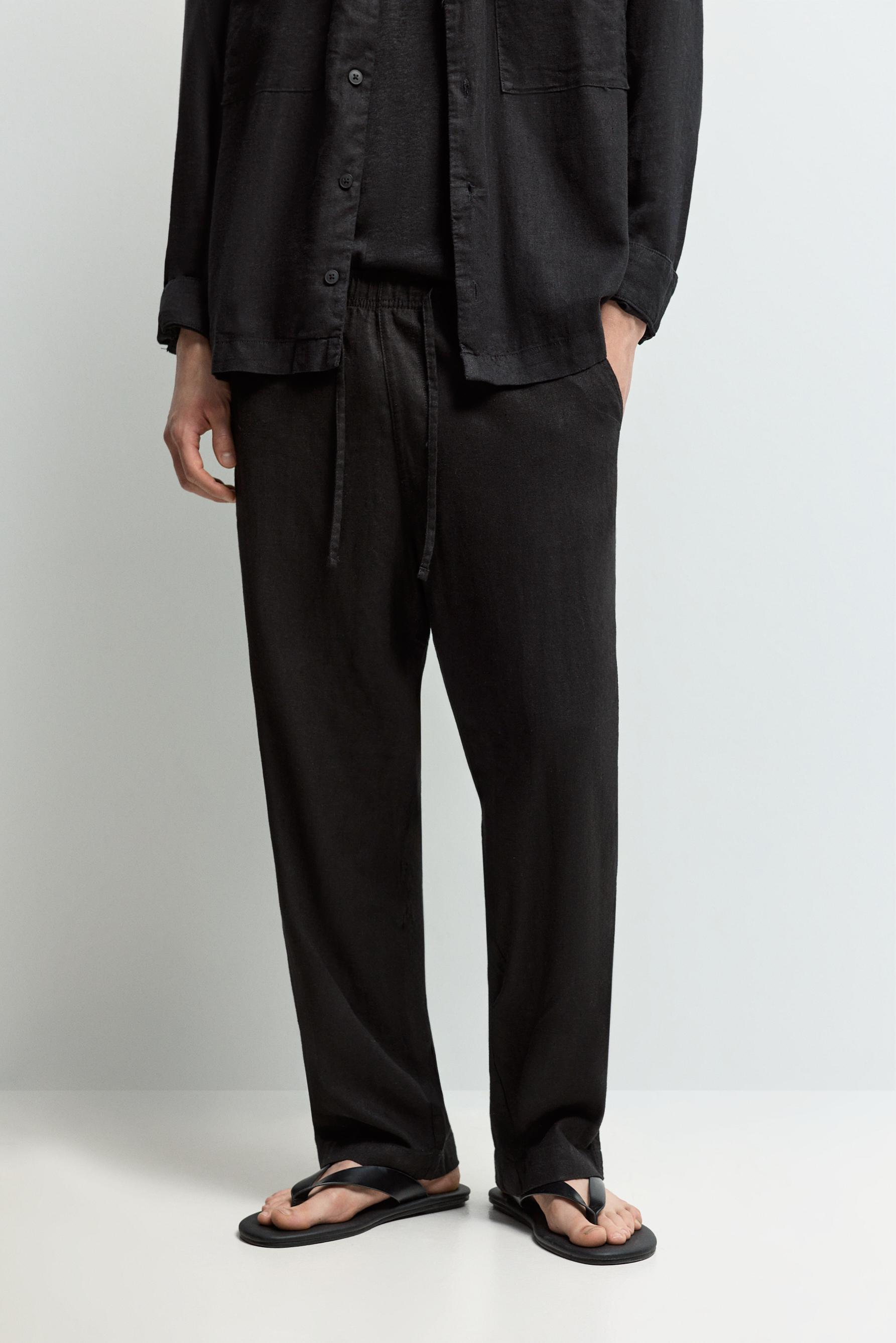 Pantalón jogger baggy con lino
