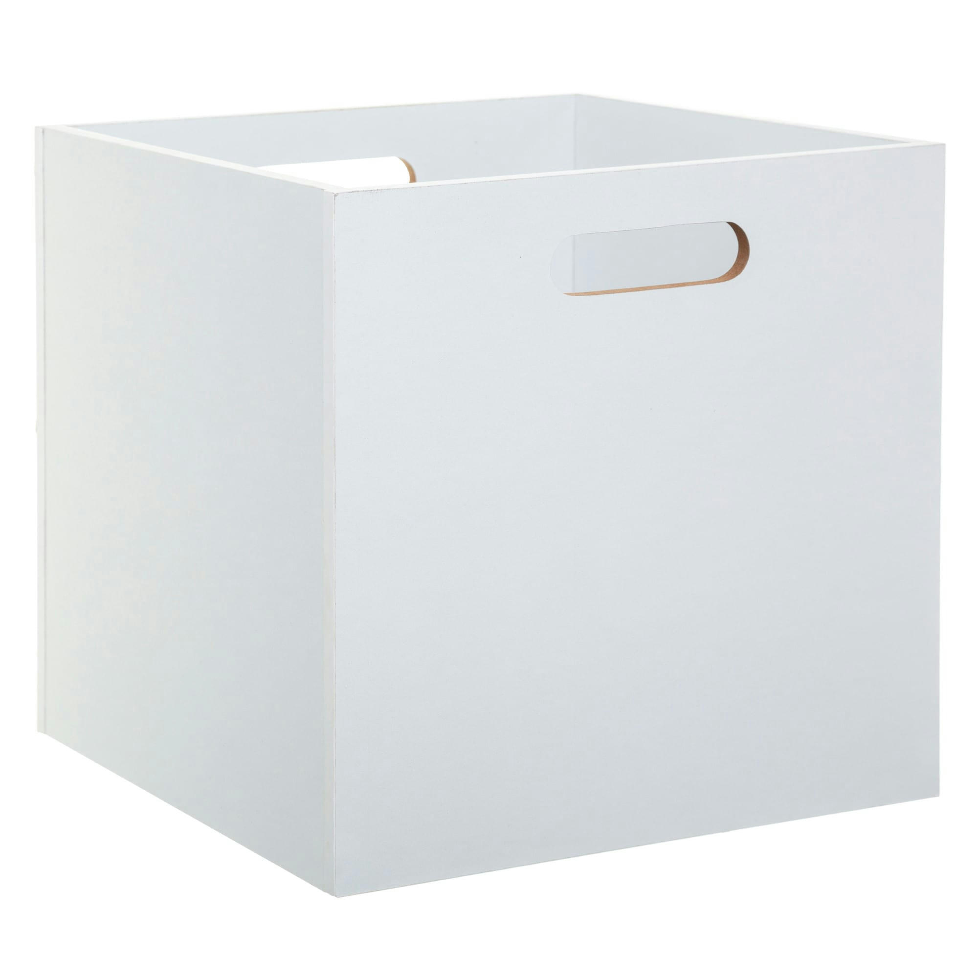 - Boîte de rangement bois blanc - 31x31x31cm