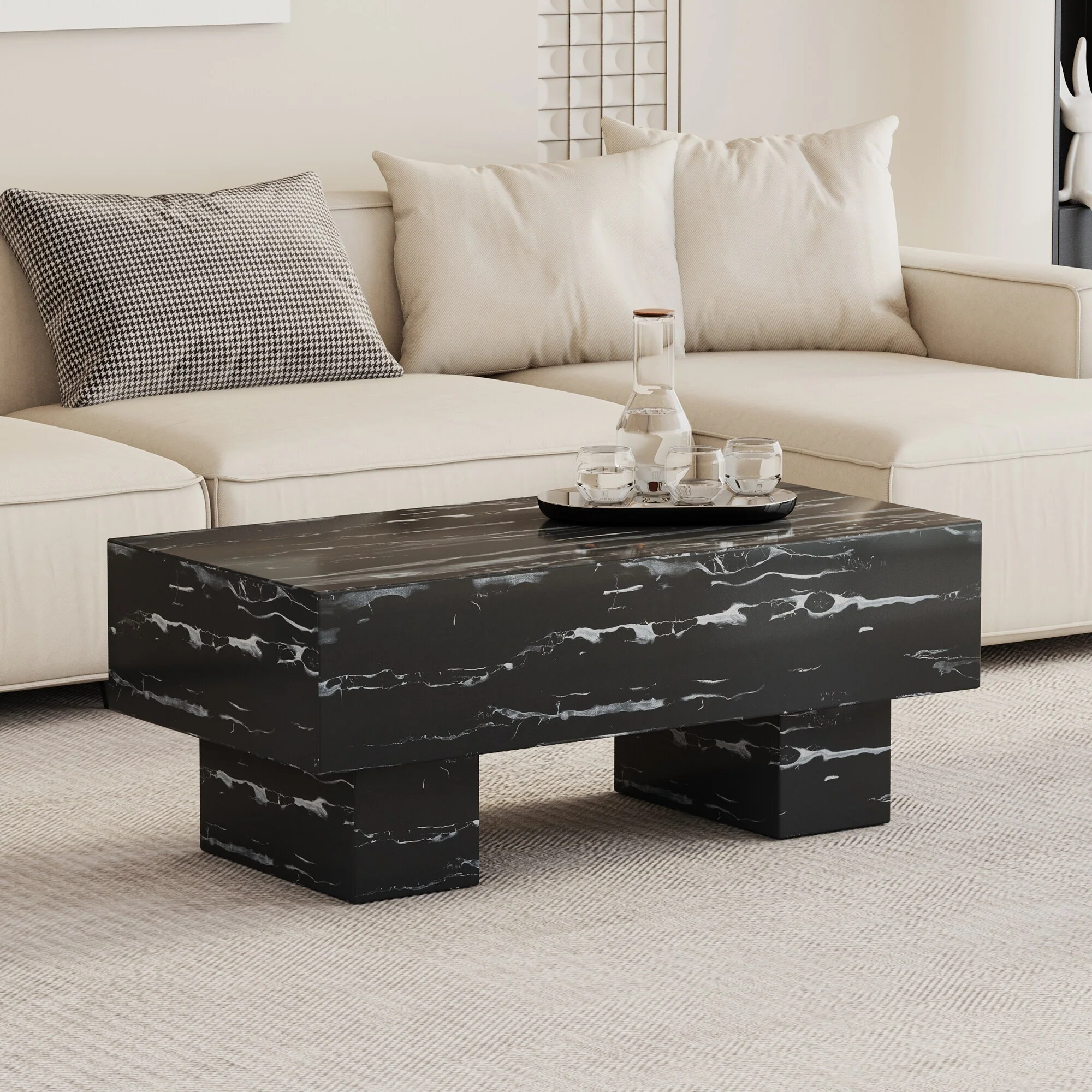 Modern rectangular table, suitable for living rooms and apartments. 43.3*21.6*17.2