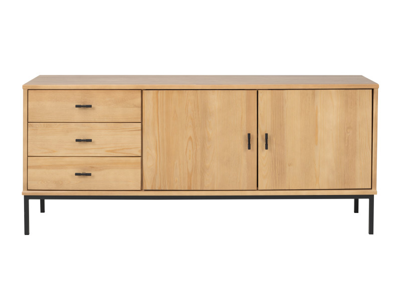 Komoda II drewno z metalem SIRIO LOFT, kolor dębowy