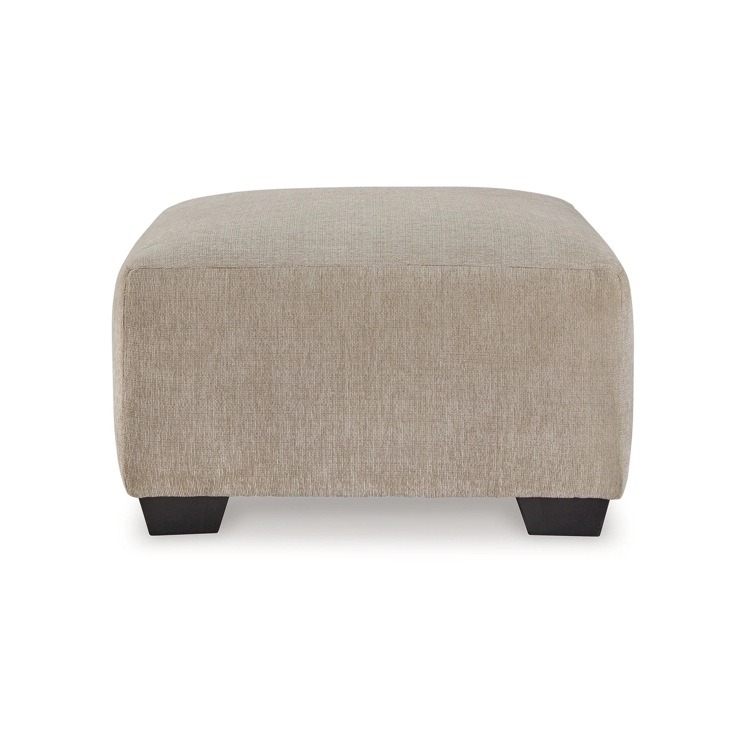 Baley Oversize Ottoman, Faux Wood Feet, Cork Brown Polyester 35 Inch