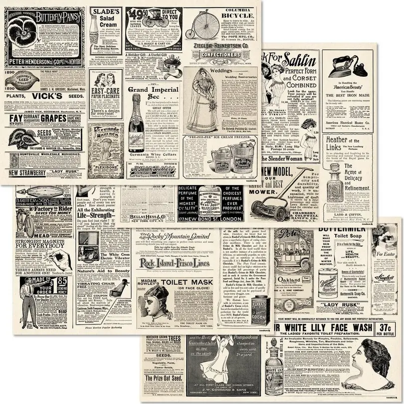 Tischset 4x12-teilig Newspaper