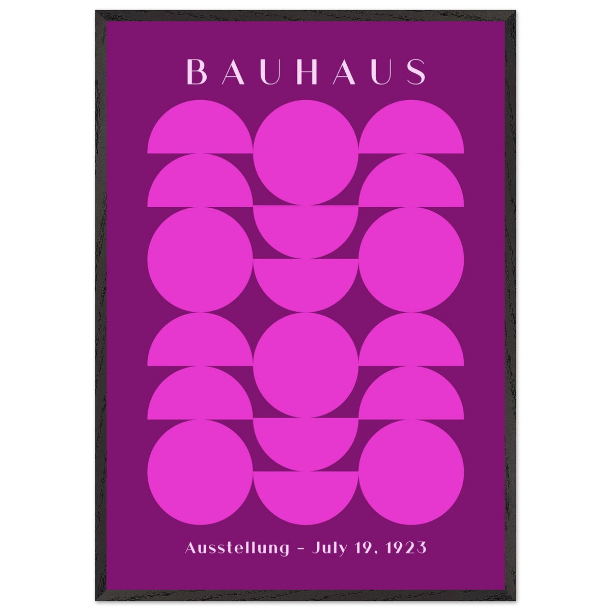 Artfulprints Poster met Lijst Bauhaus - Ausstellung 1923  - 70x100 cm - Paars