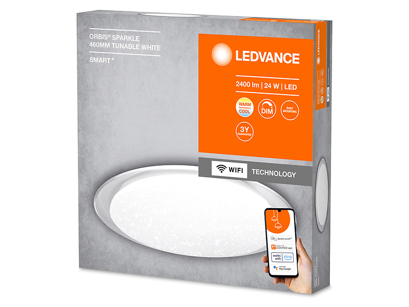 Plafon Smart Wifi Orbis LED 46 cm stalowy biały