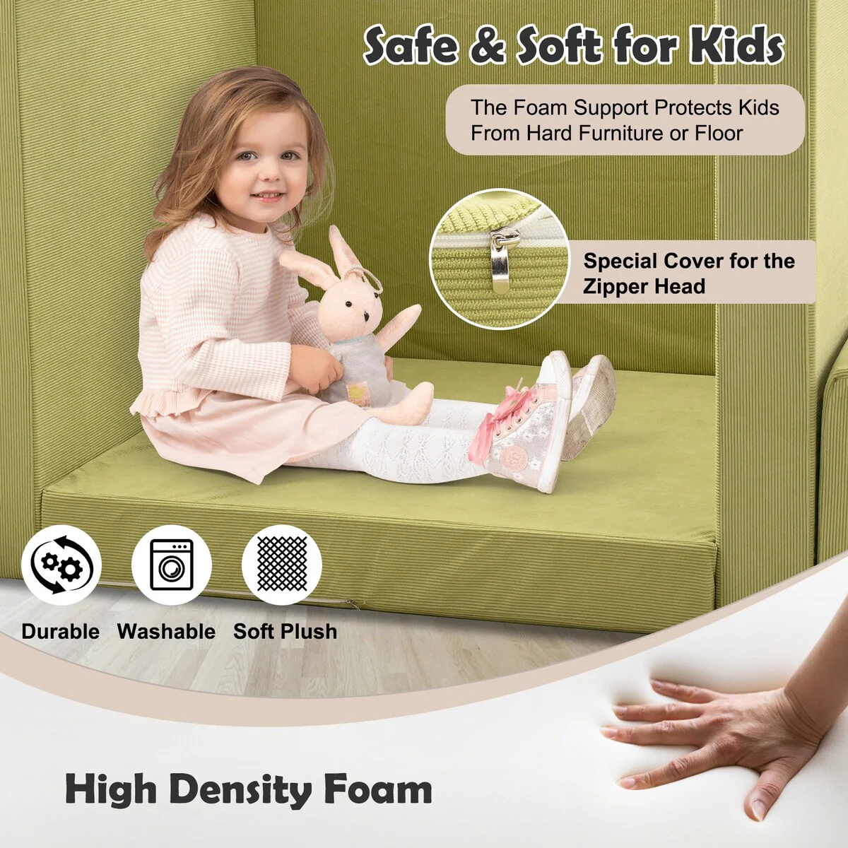 DoCred Kids Play Couch Sofa Set, Modular Toddler Sofa