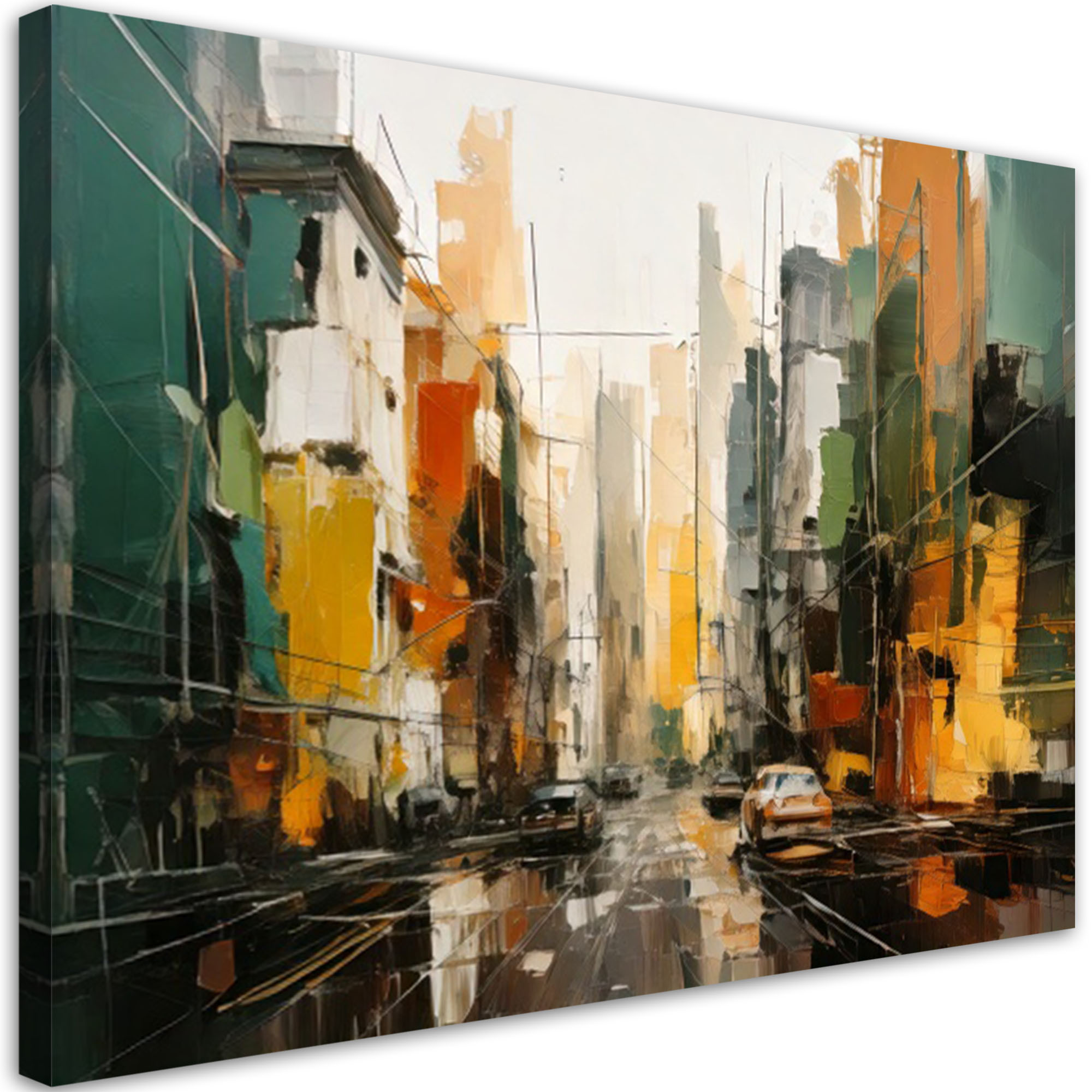 Feeby Obraz do salonu, Nowoczesne miasto abstrakcja kolorowa 60x40