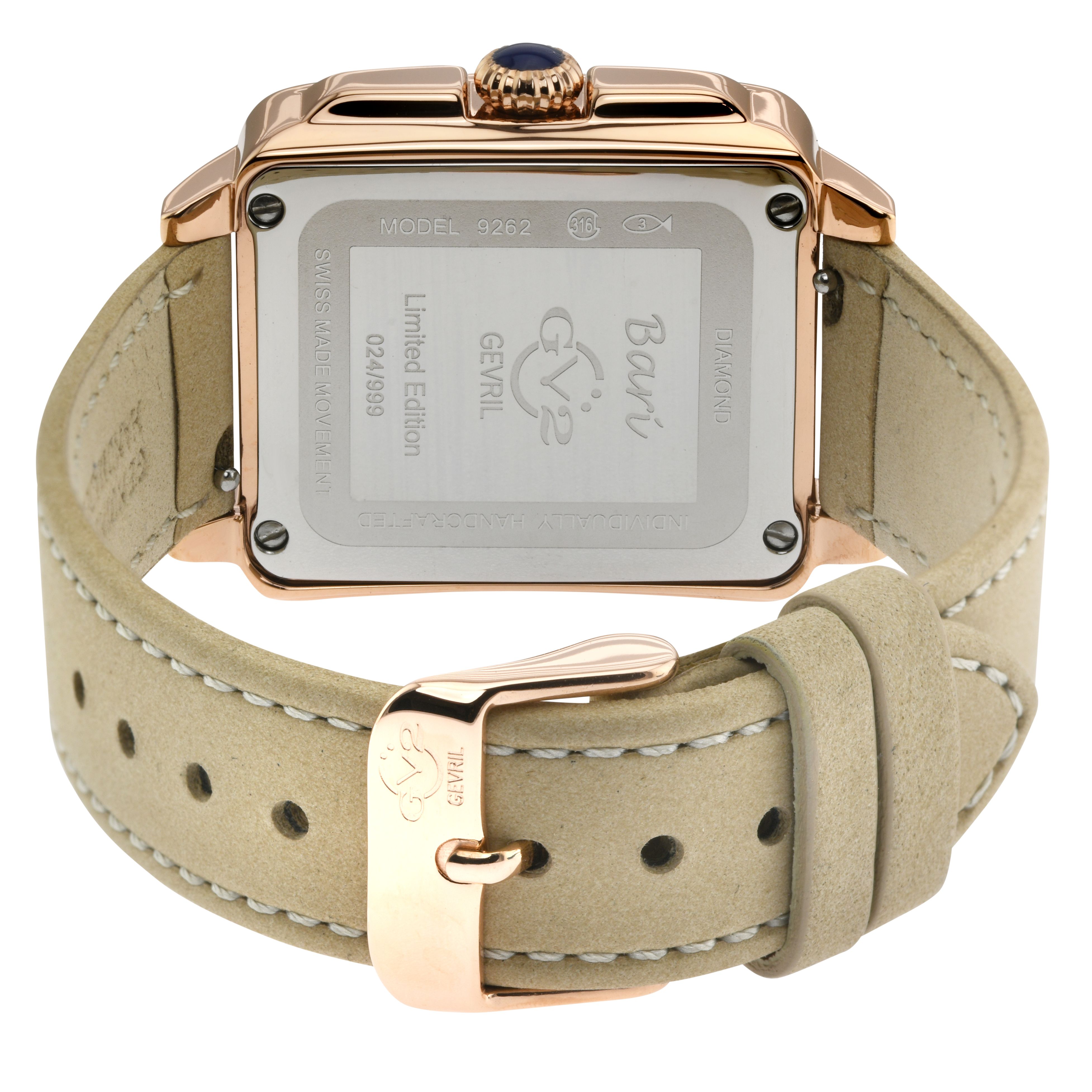 GV2 Bari 9262 Brown Leather Swiss Quartz Watch