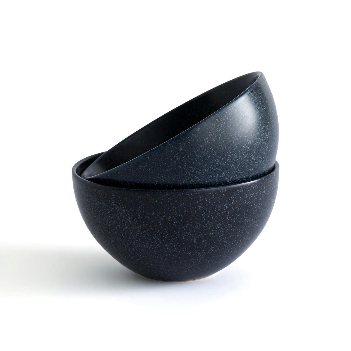 Lot de 2 bols grès émaillé réactif, Preto
