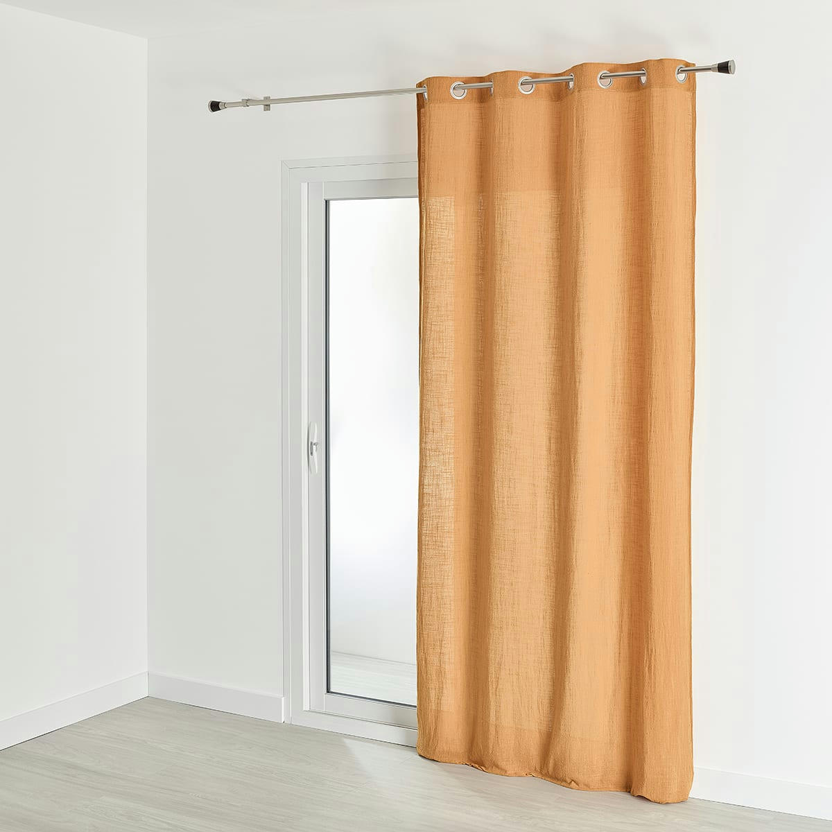 - Voilage  - effet gaz de coton jaune safran 135x260 cm