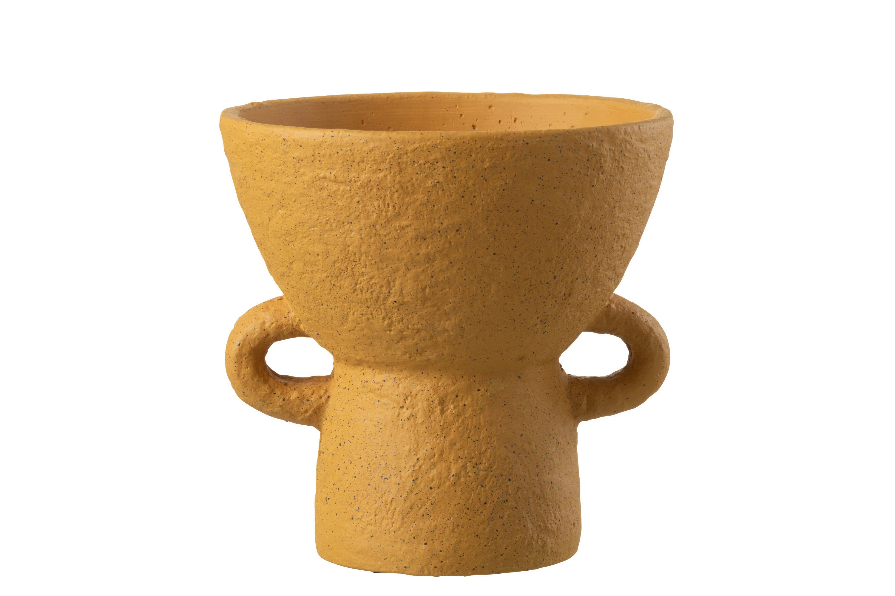 J-Line vaas Zenia - keramiek - oker - large - Ø 25 cm