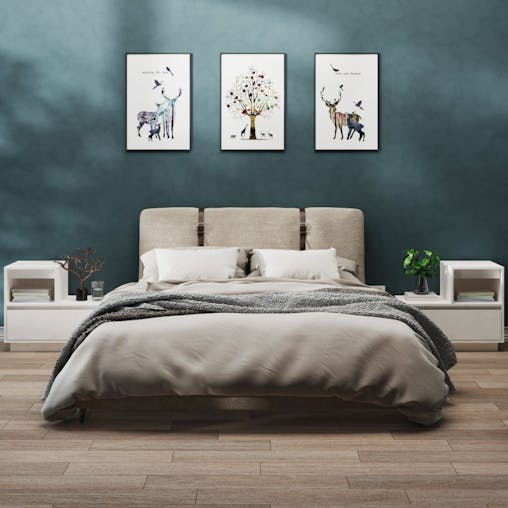 NNEVL Bedside Cabinets 2 pcs White 60x34x51 cm Solid Wood Pine