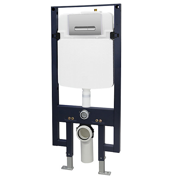 Bâti-support WC suspendu universel réglable 50x9-11x114x134cm (LxPxH), Plaque de chasse 4117 Satin - G3008