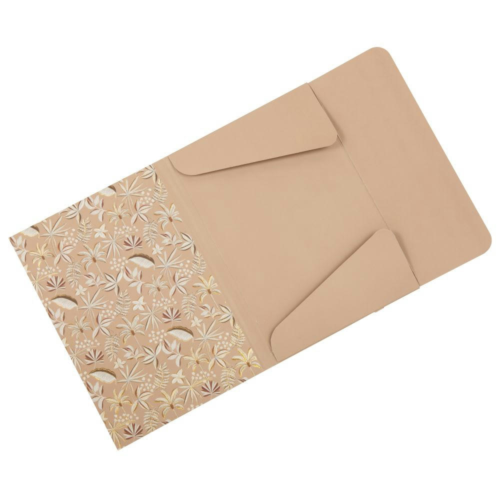 ASWAN - Chemise beige motifs feuillages