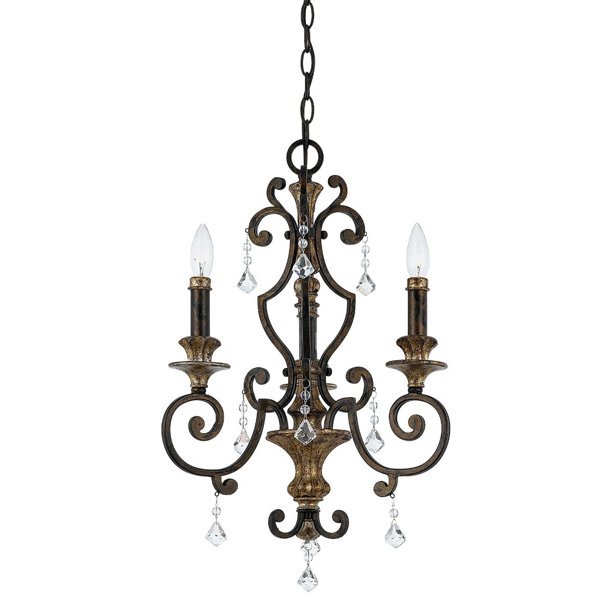 Lampa wisząca postarzany brązowo-złota Marquette 3xE14x60W Quoizel