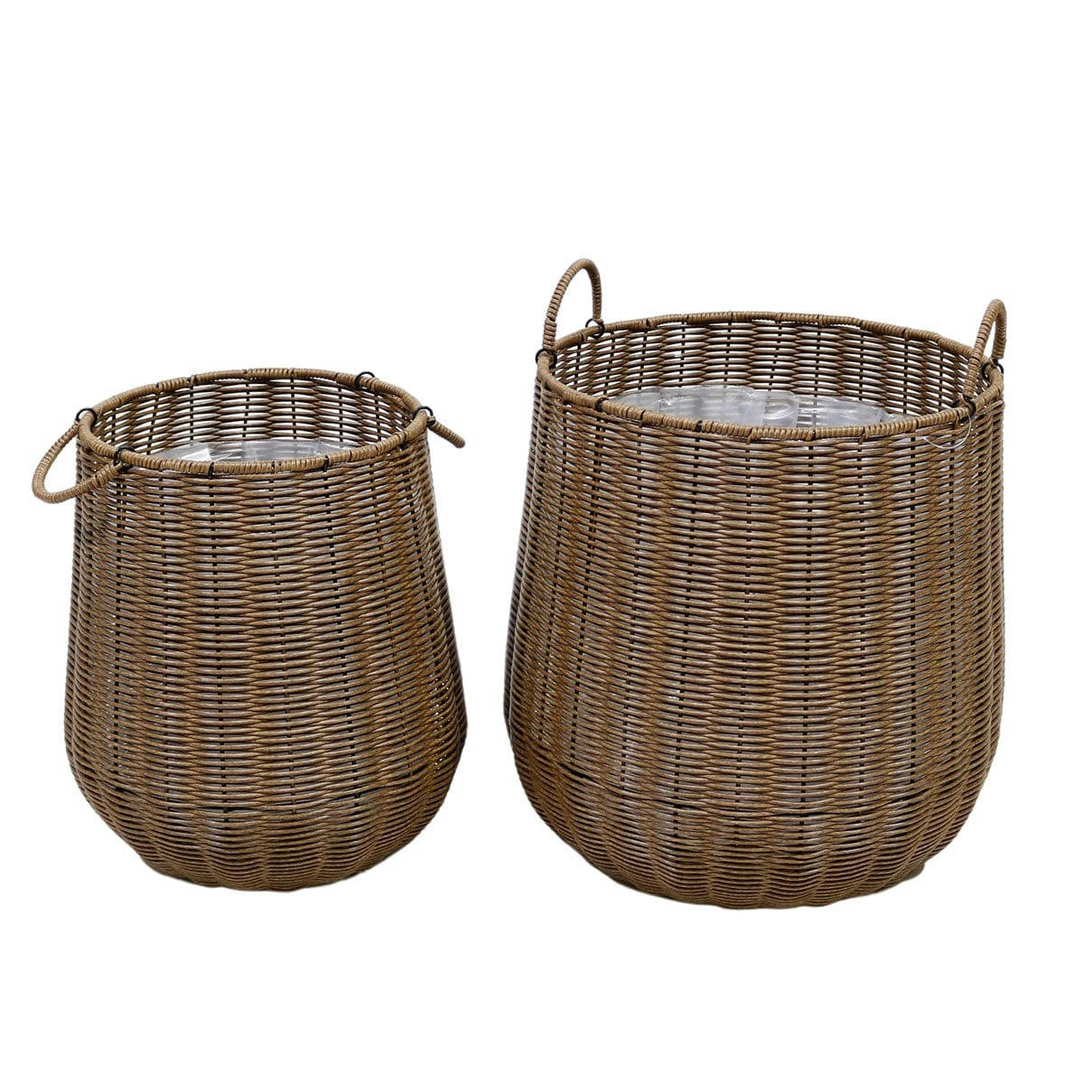 - Set de 2 jardinières en polyrotin