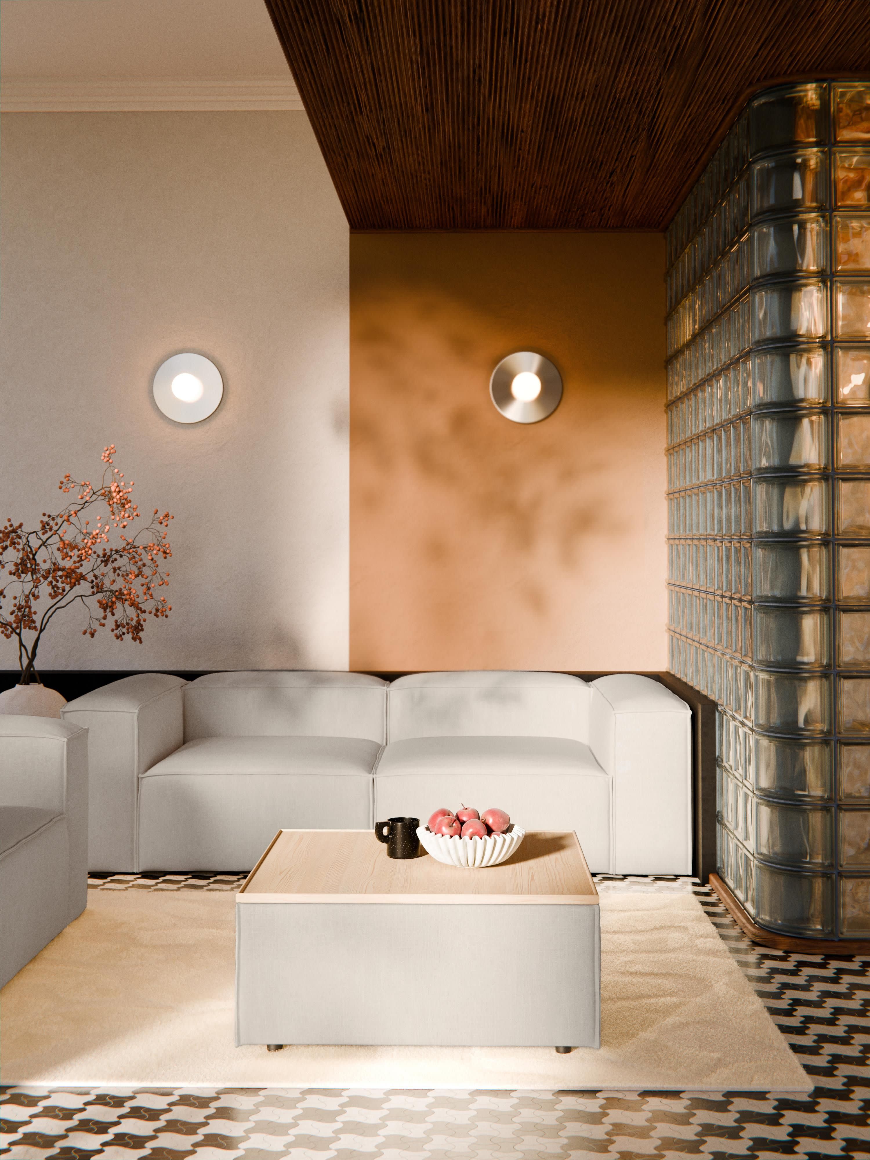 Sofa-Hocker Lennon aus Leinen-Mix mit Stauraum