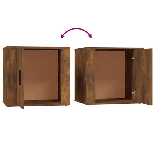 NNEVL Bedside Cabinet Smoked Oak 50x39x47 cm
