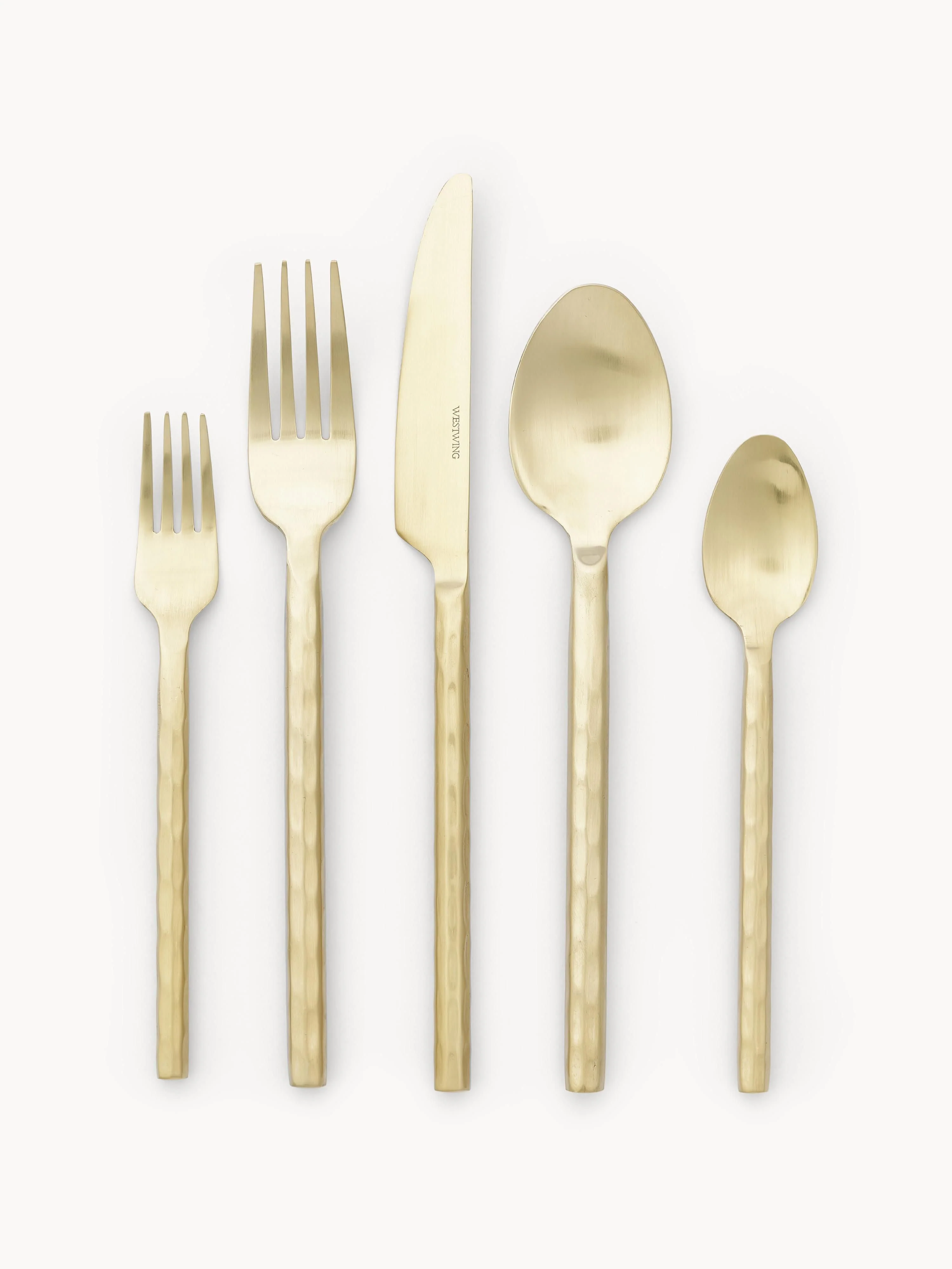 Hochglanzpoliertes Besteck-Set Miles in Hammerschlag-Optik, 4 Personen, 20er-Set