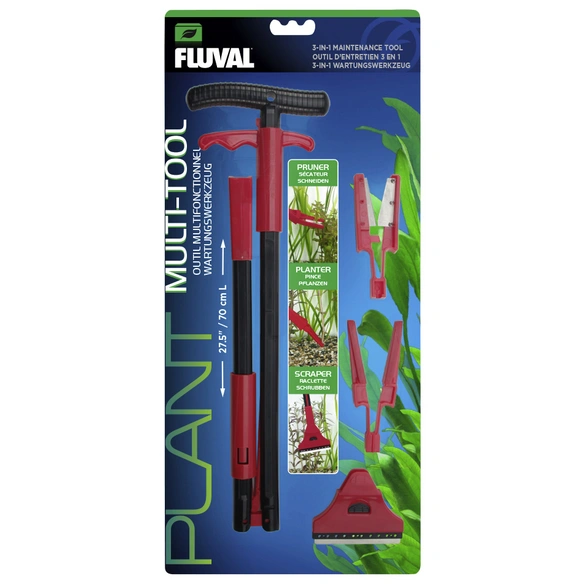 Pflanzenzange, Multi Tool, für Aquarien, schwarz/rot
