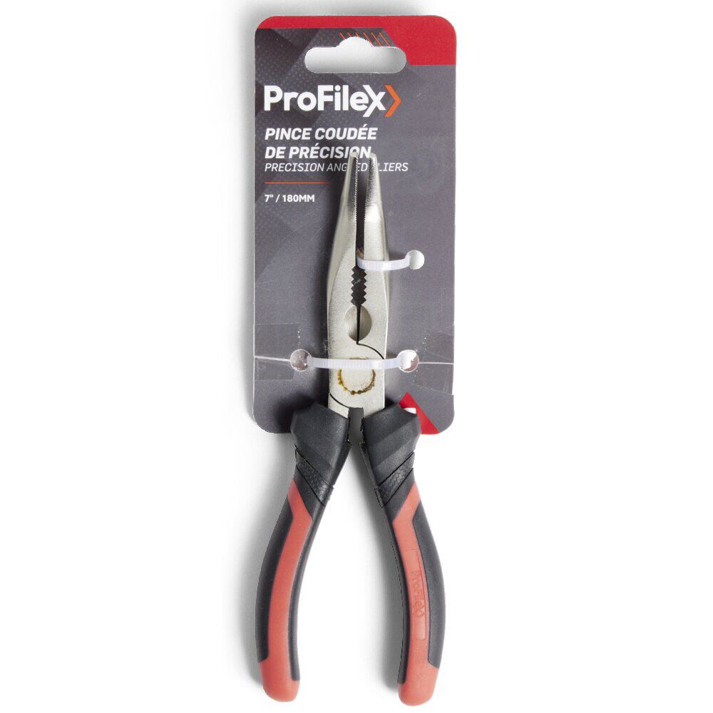 Pince coudée de précision rouge L18cm