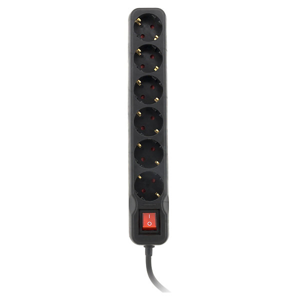 Multiprise Schuko 6x16A - noir - Zenitech