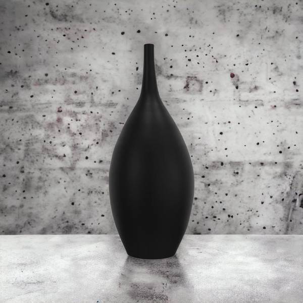 Czarny Wysoki Wazon Dekoracyjny Ceramiczny - 47cm Mat