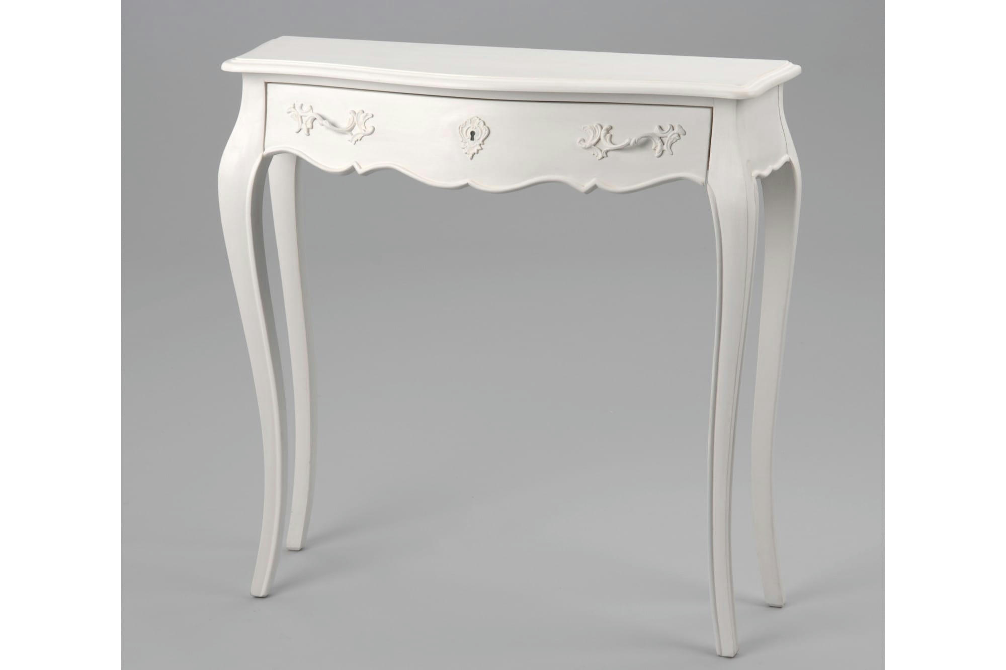 MURIANE - Console d'entrée baroque en bois blanc