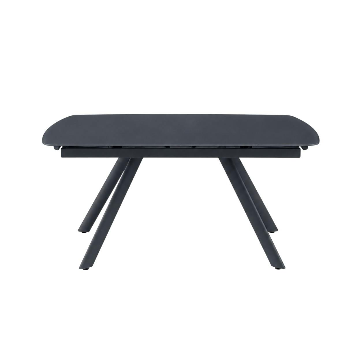 Table extensible en verre gris sombre 140-210 cm ALBA