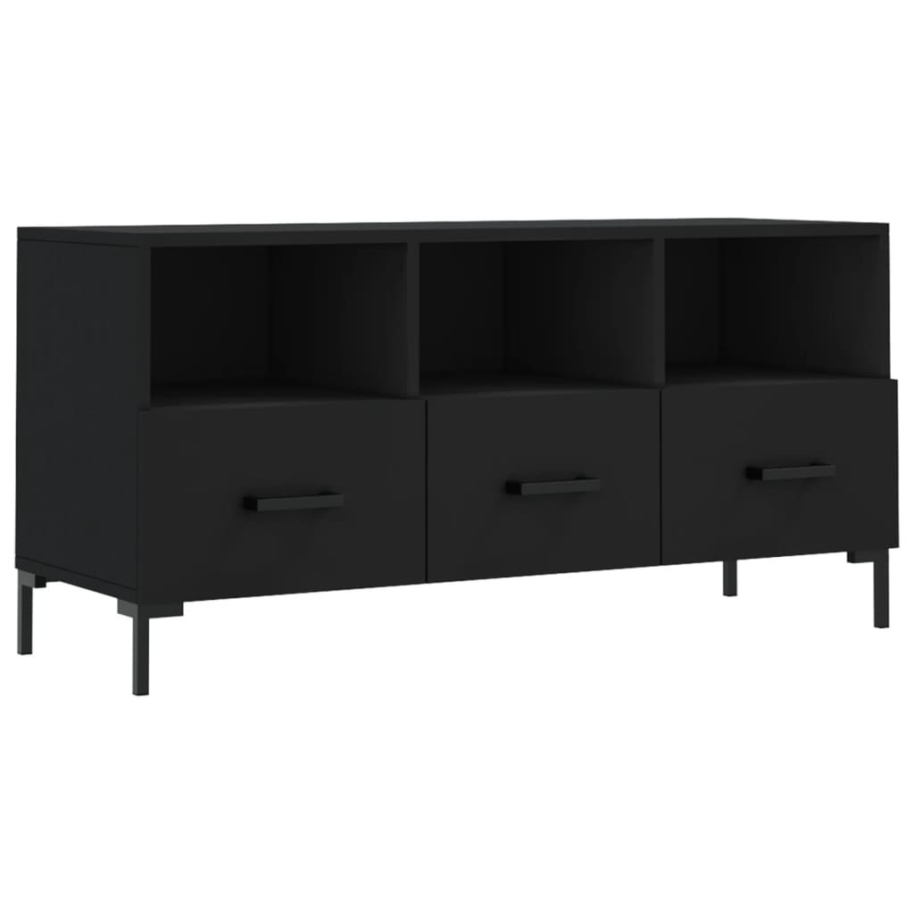 Szafka Pod Telewizor Stolik Półka Szafka RTV Czarna 102x36x50 cm