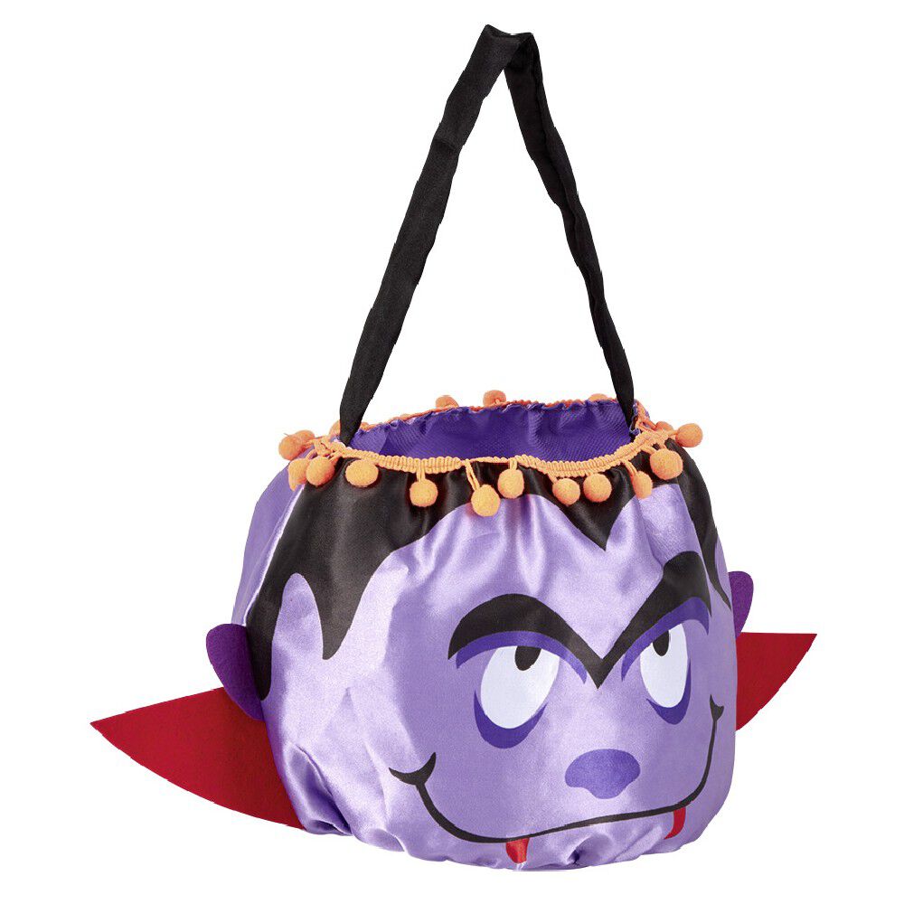 Sac à bonbons Halloween design vampire violet et rouge