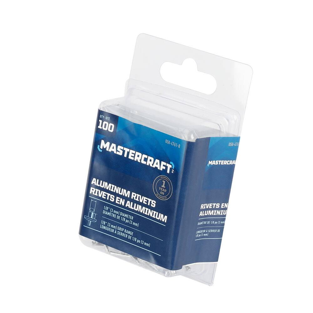 Mastercraft 1/8-in Aluminum Blind / Pop Rivets, 100-pk, Assorted Sizes