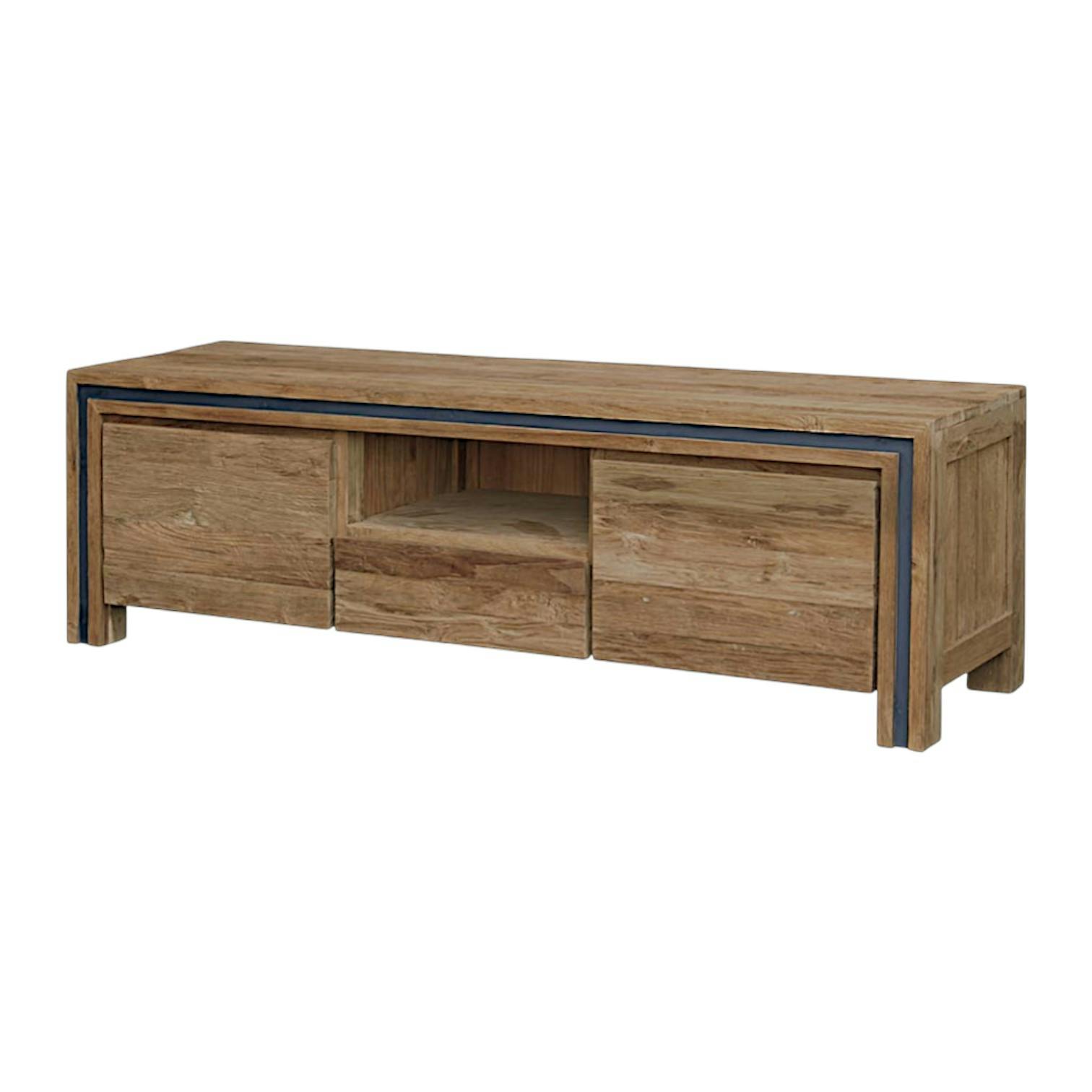 Meuble TV en bois recyclé de teck 2 portes VADOD