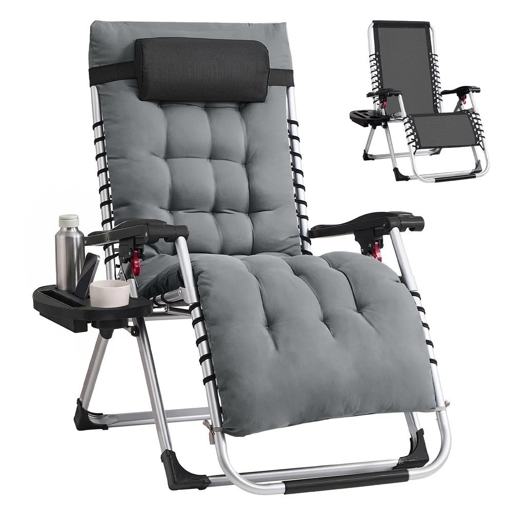 Chaise Longue Pliante avec Coussin Amovible