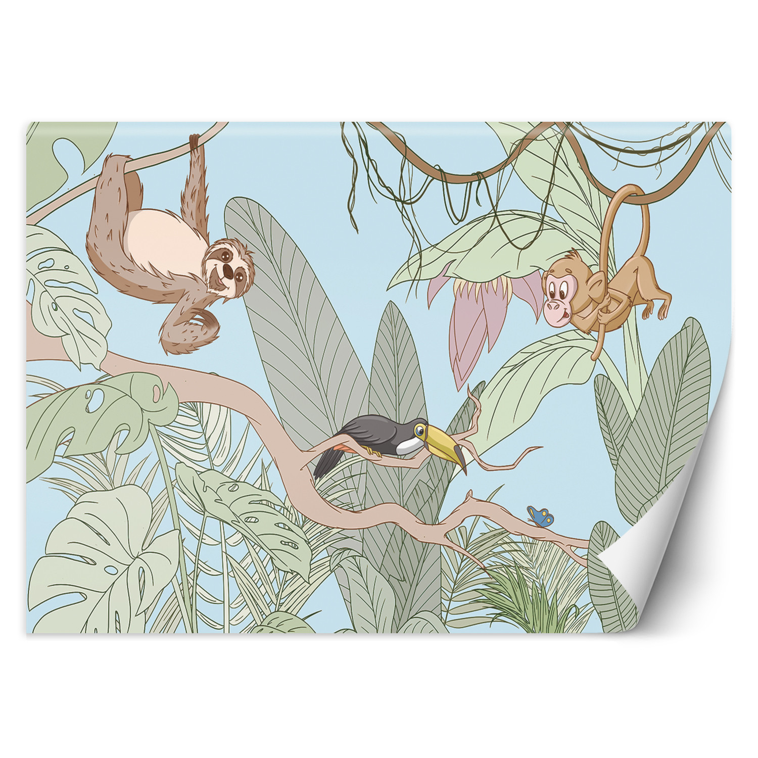 Feeby Fototapeta, Tropikalne zwierzęta w dżungli 150x105