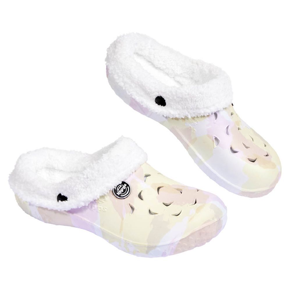 Sabots Hipps fourré imprimé multicolore pour femme 38/39