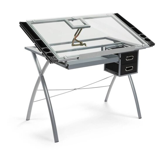 Glass Top Art Desk 75cm x 111cm x 60cm