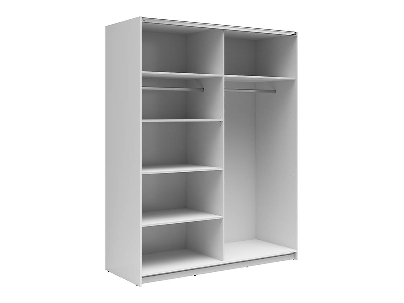 Szafa przesuwna Tetrix 153 cm biały połysk/dąb sonoma
