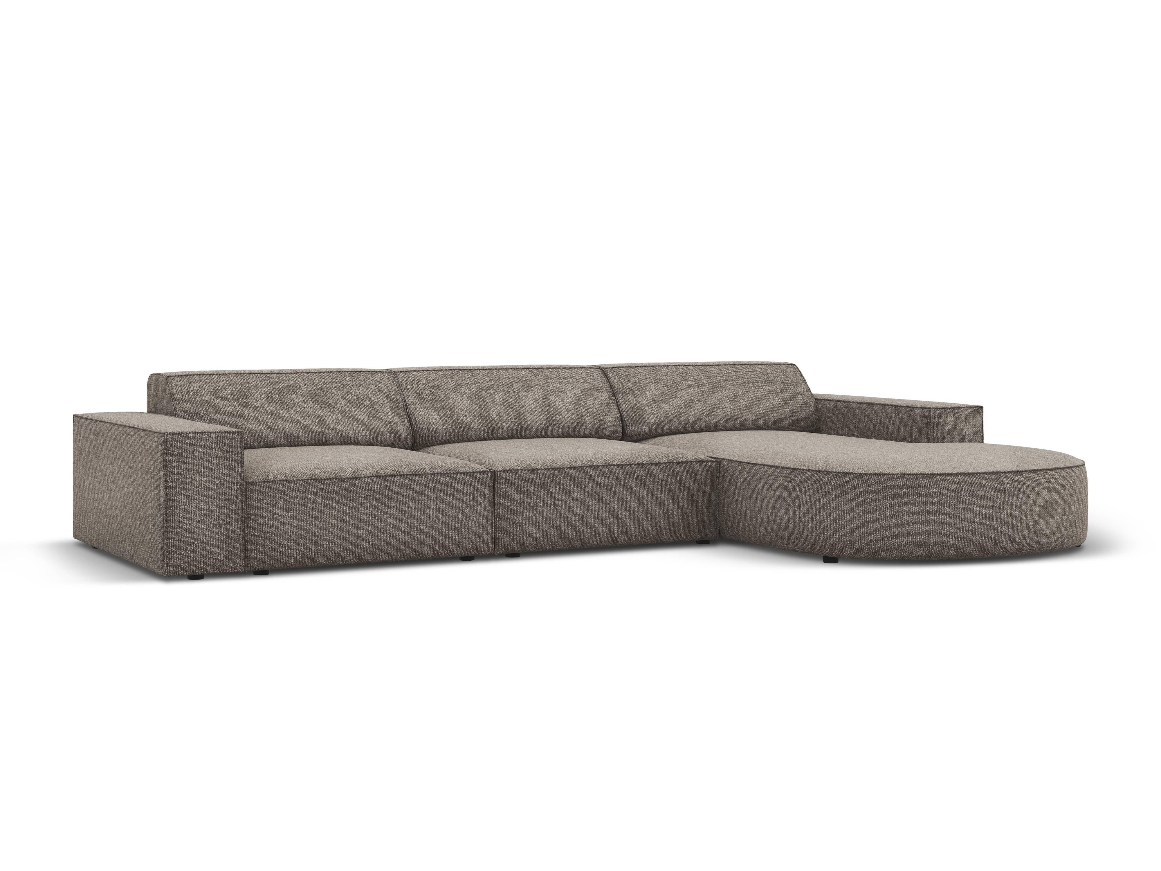 4-zitshoekbank Jodie rechts chenille afgerond