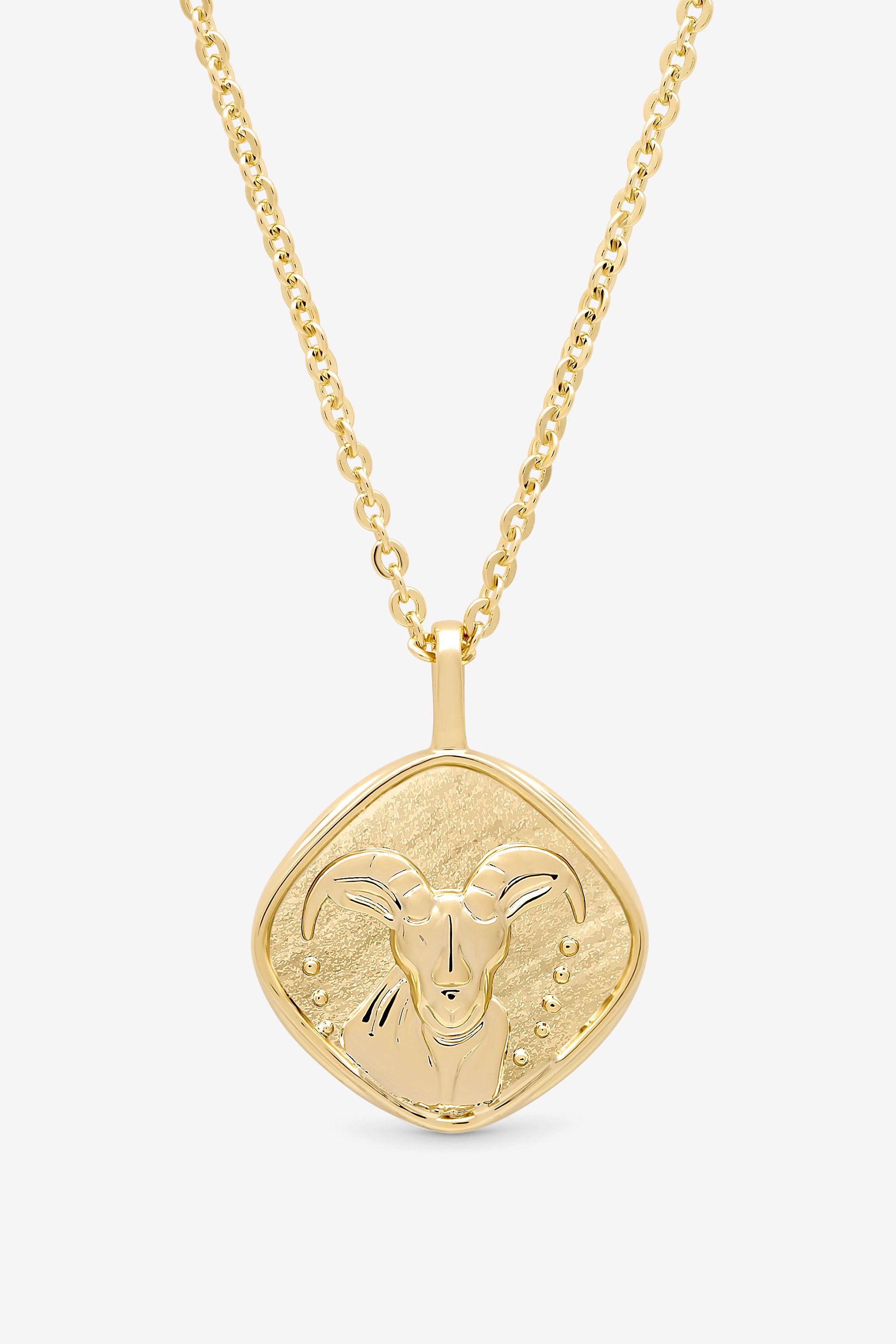 Jon Richard Gold Plated Molten Horoscope Pendant - Capricorn