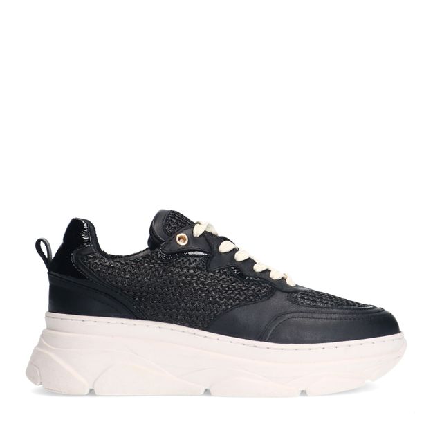 Zwarte leren sneakers