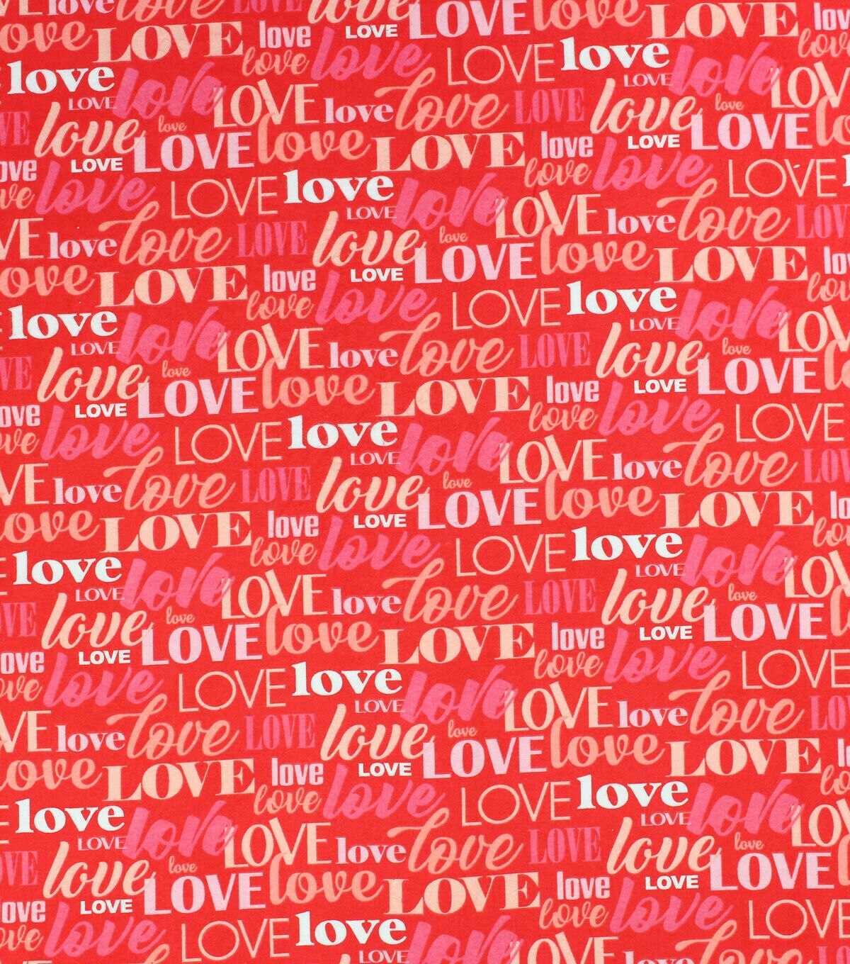 Love on Red Super Snuggle Flannel Fabric