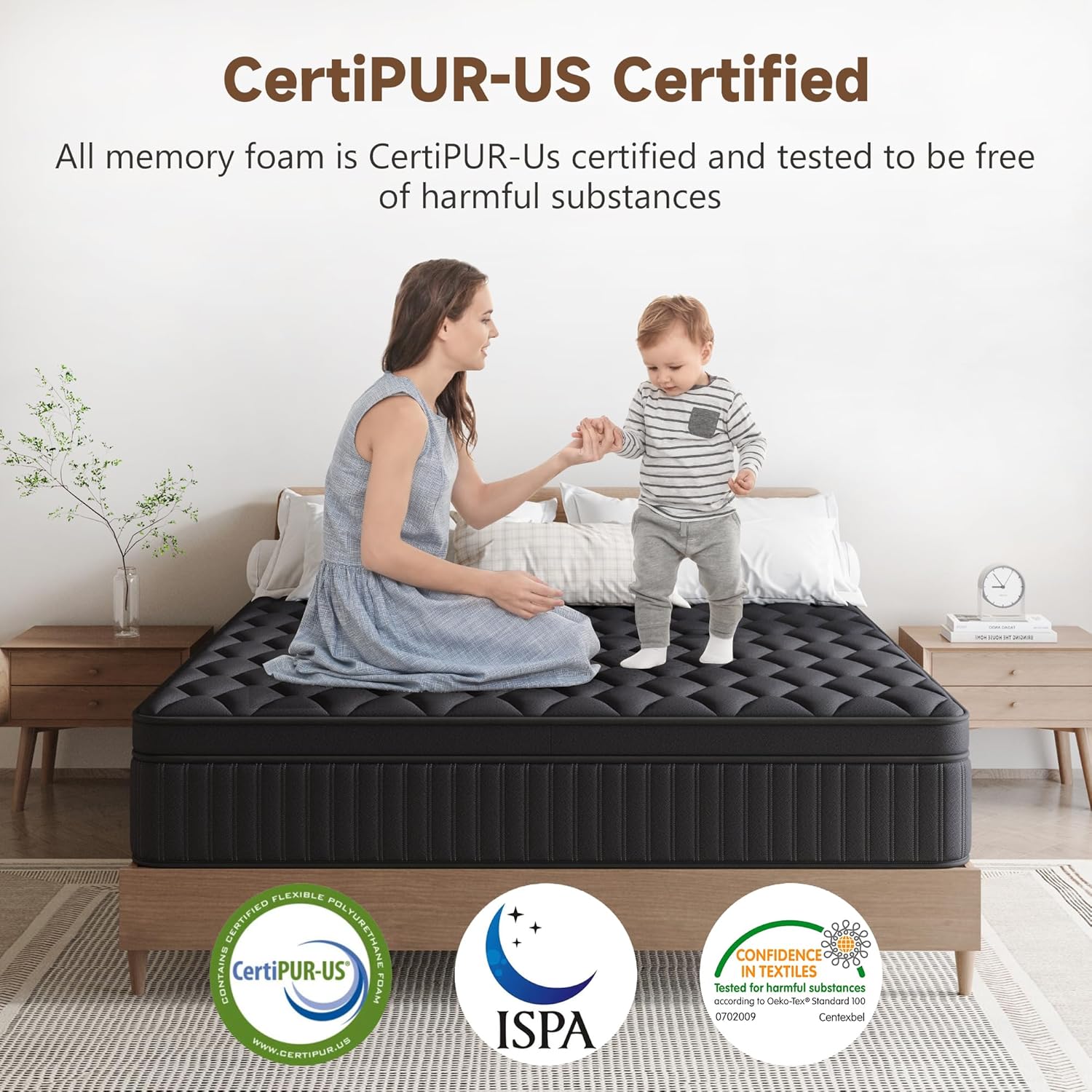 Queen Mattress, 14 Inch Queen Medium Firm Hybrid Mattress in a Box, Individual Pocket Spring for Pressure Relief & Motion Isolation, Reinforced Edge Support, CertiPUR-US Certified