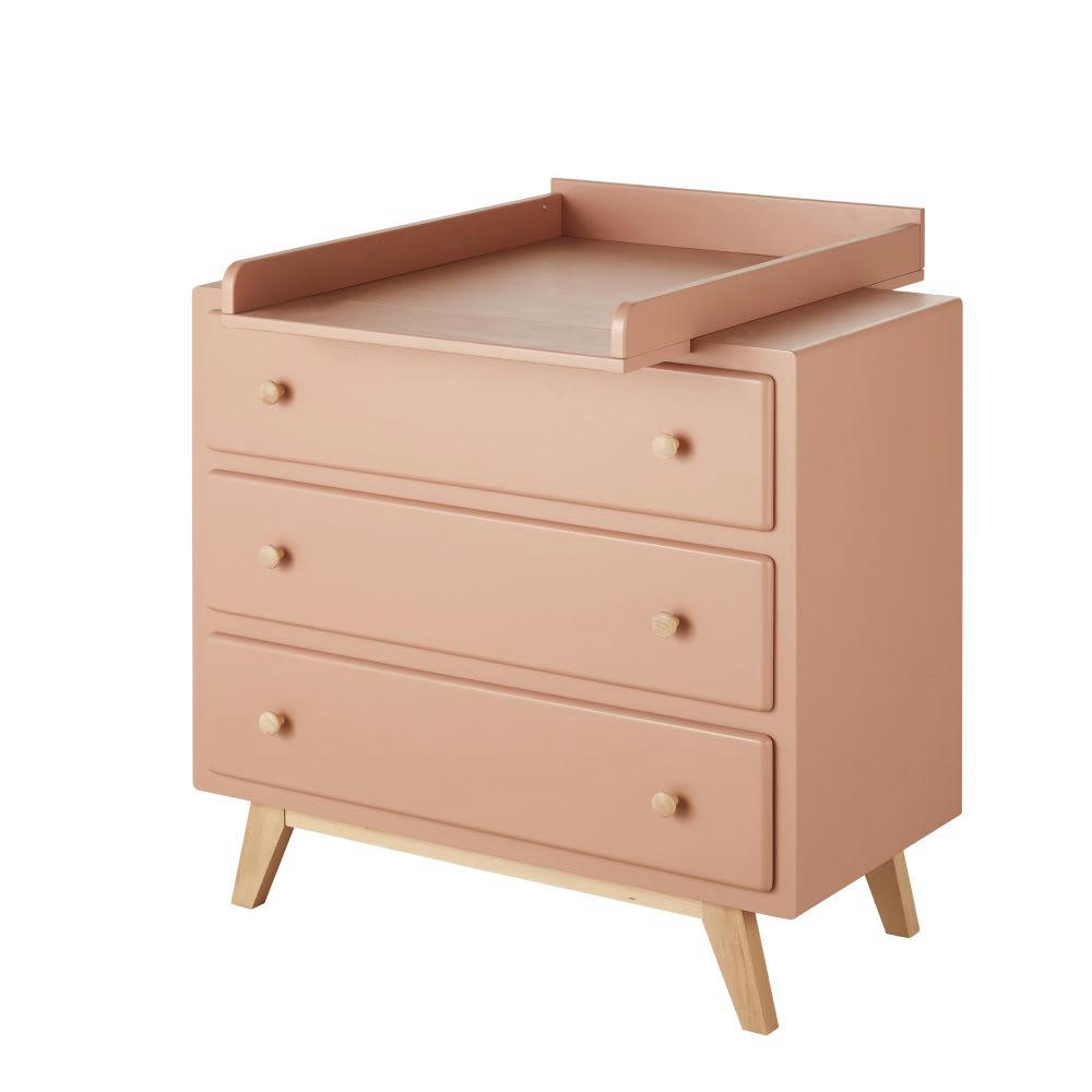 Sweet - Commode compatible plan à langer 3 tiroirs terracotta