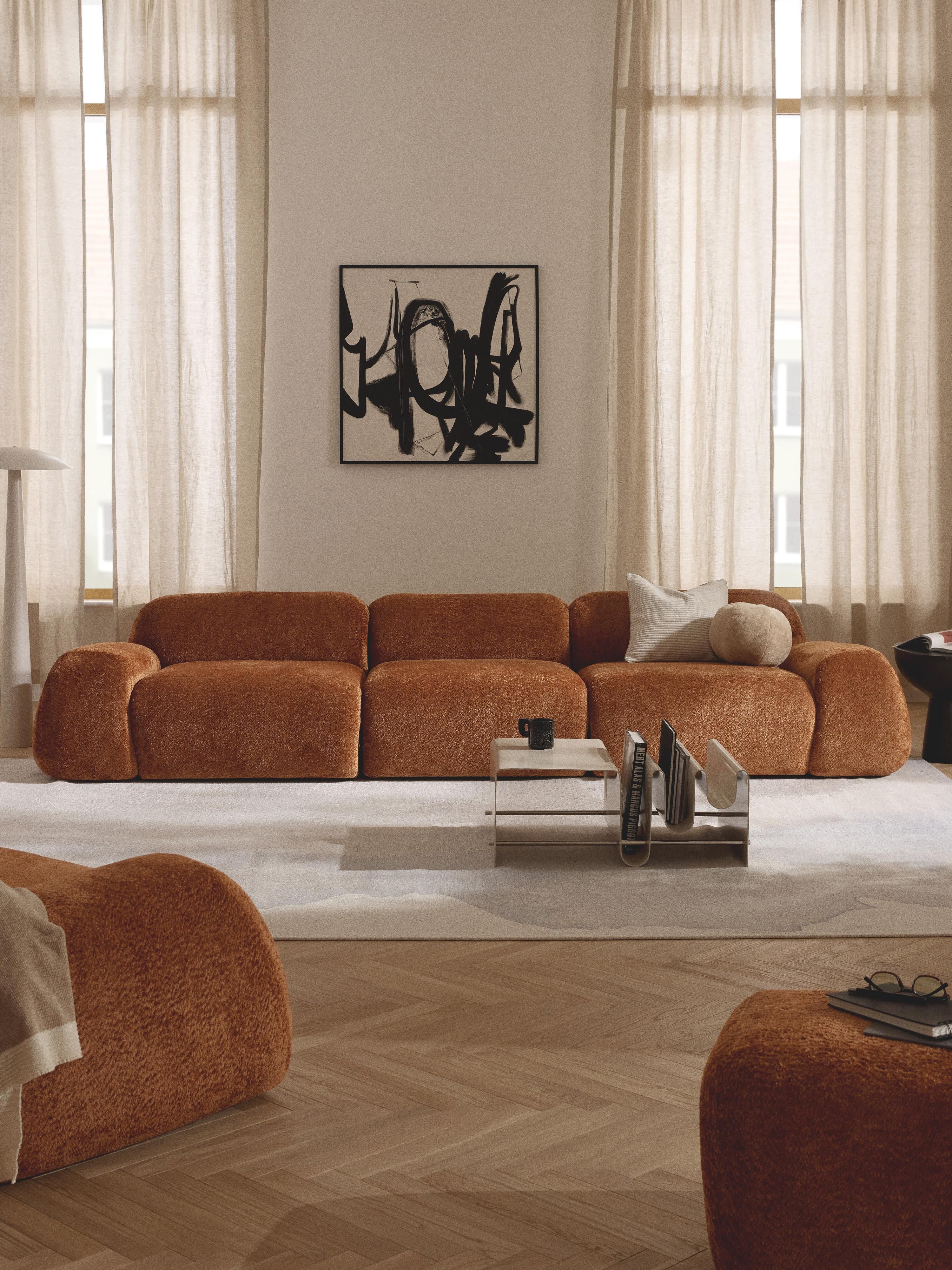 Modulares Sofa Wolke (4-Sitzer) aus Teddy-Bouclé